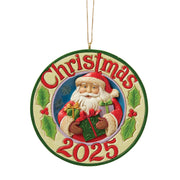 Annual  Dated Ornament Collection Santa with 2025 Date Ornament