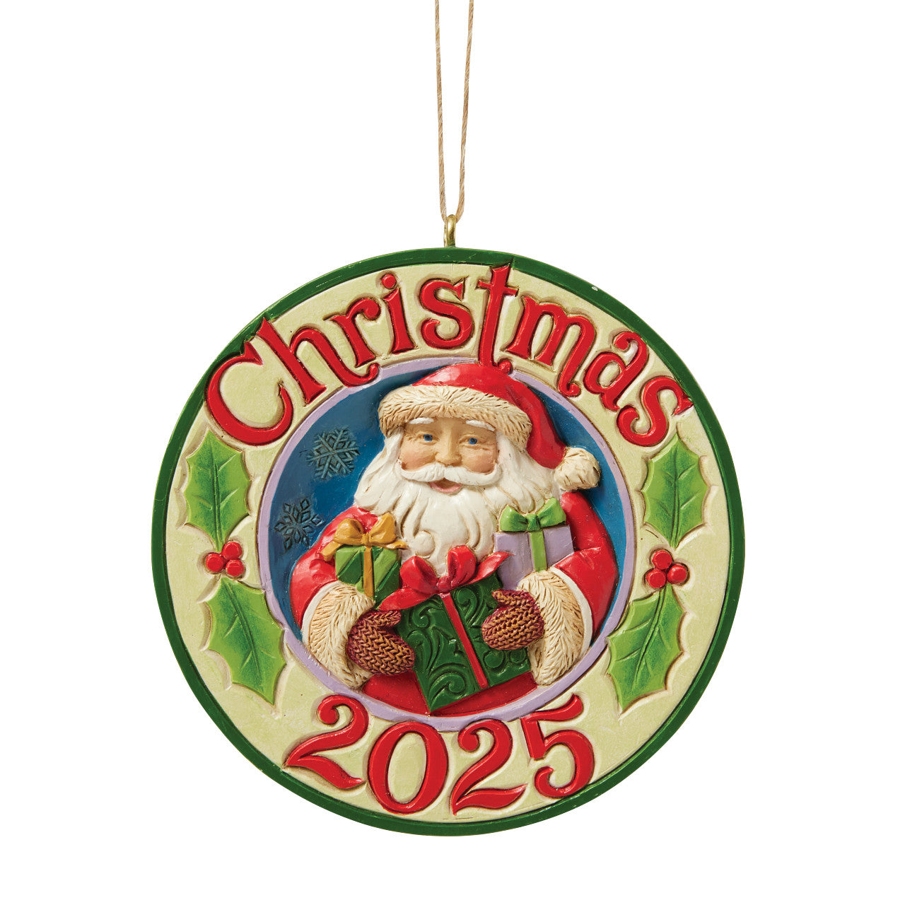 Annual  Dated Ornament Collection Santa with 2025 Date Ornament