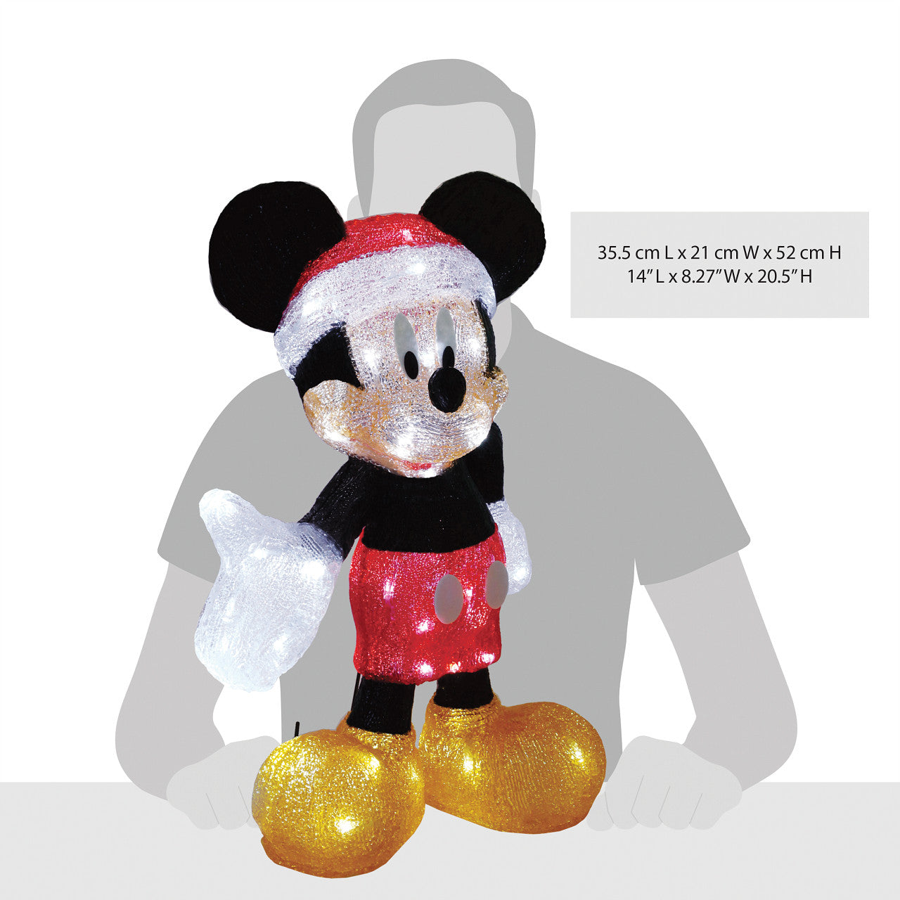 Mickey Mouse Santa LED Lit Statue