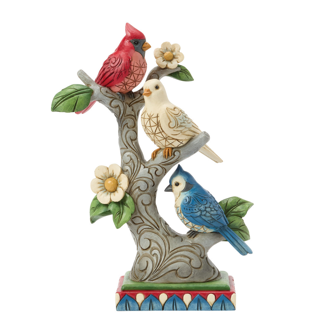 United We Perch Patriotic Birds in Tree