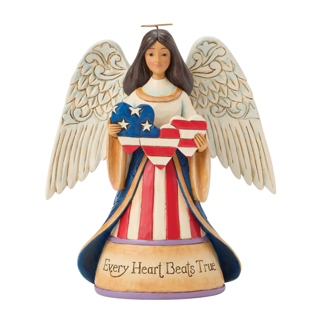 Every Heart Beats True Patriotic Angel with Hearts
