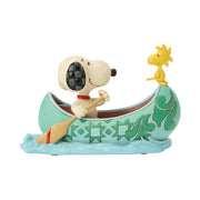 Jim Shore Peanuts Collection Snoopy and Woodstock in Canoe