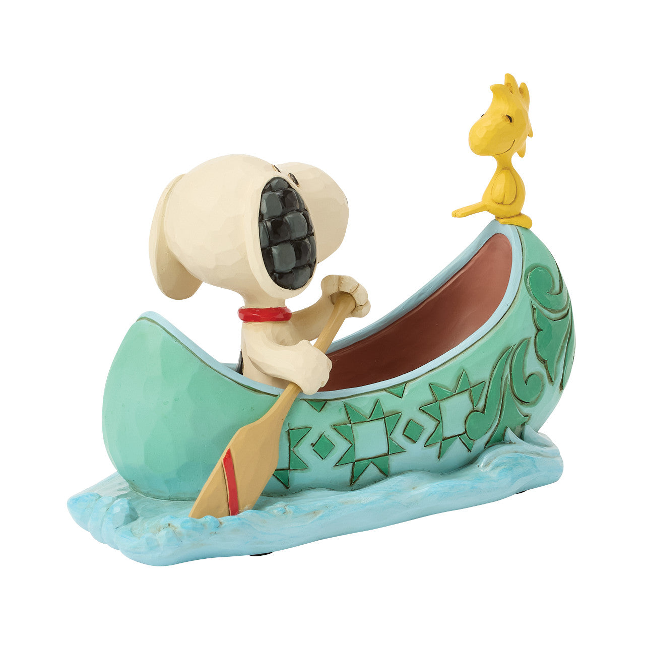 Jim Shore Peanuts Collection Snoopy and Woodstock in Canoe