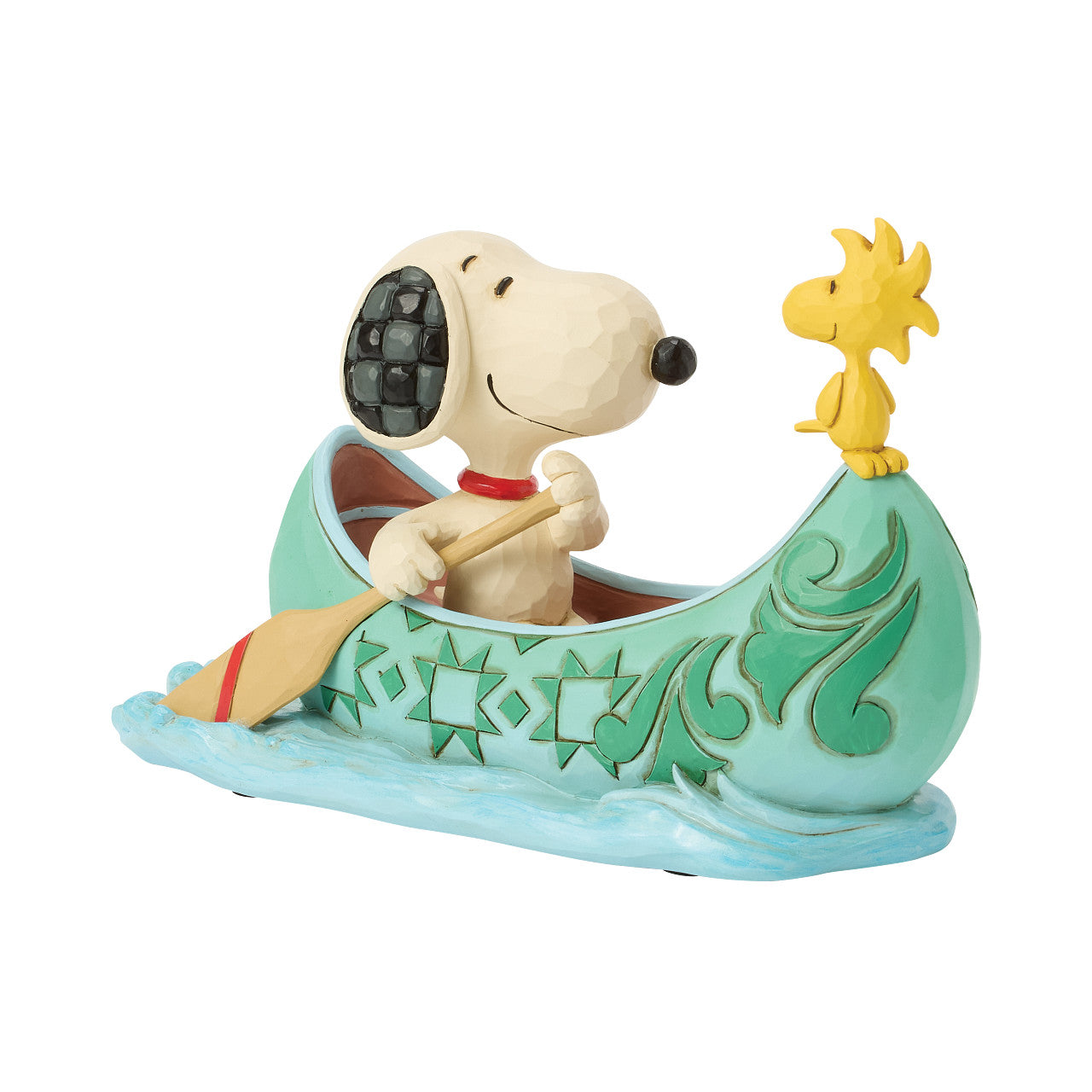 Jim Shore Peanuts Collection Snoopy and Woodstock in Canoe