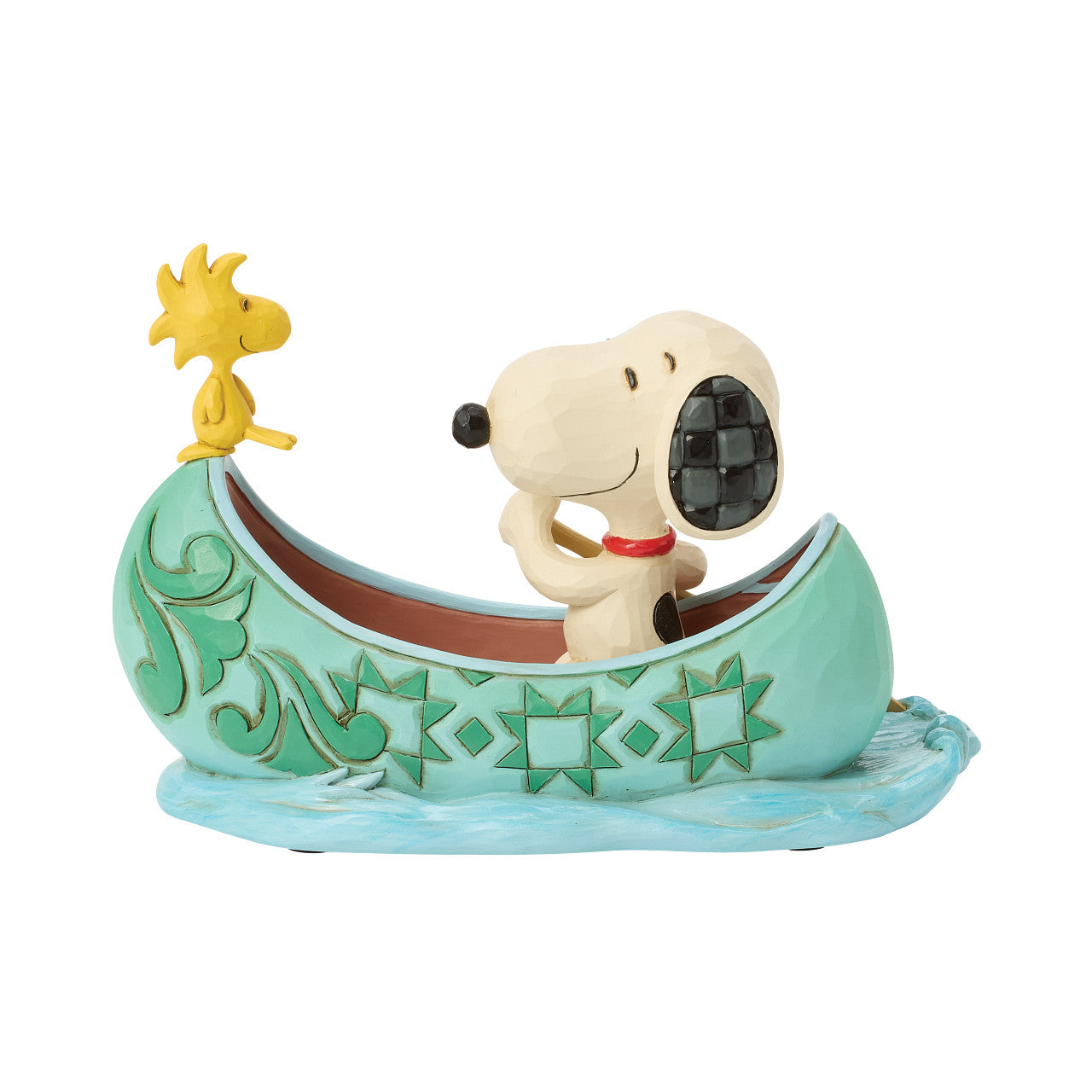 Jim Shore Peanuts Collection Snoopy and Woodstock in Canoe