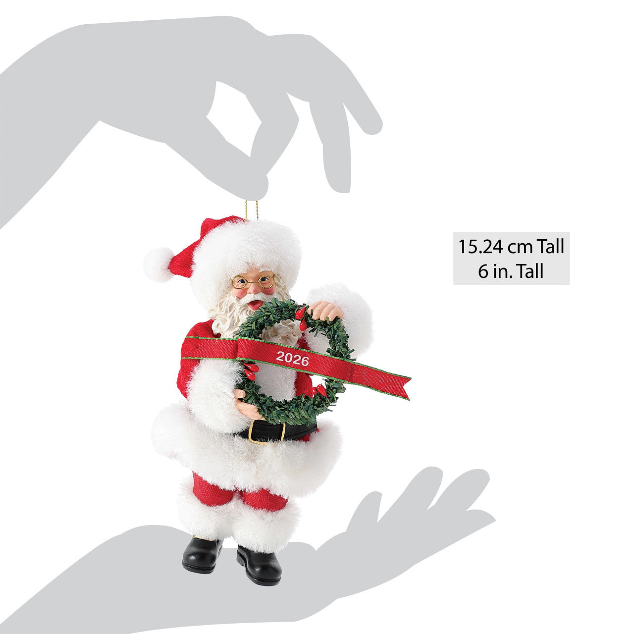 2026 Santa with Wreath Ornament