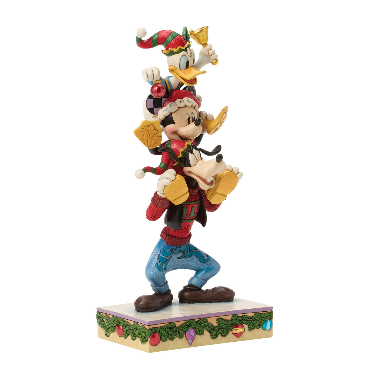 A Holiday Pile Up Mickey, Donald, and Goofy Stack