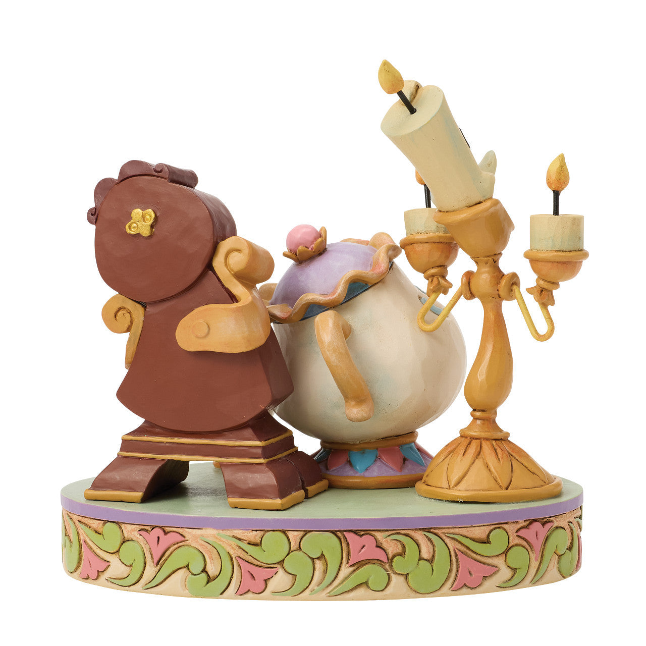 The Heart of the Castle Lumiere, Mrs Potts and Cogsworth with Chip