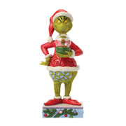 Grinch Holding Snow Globe Dome with Max Inside