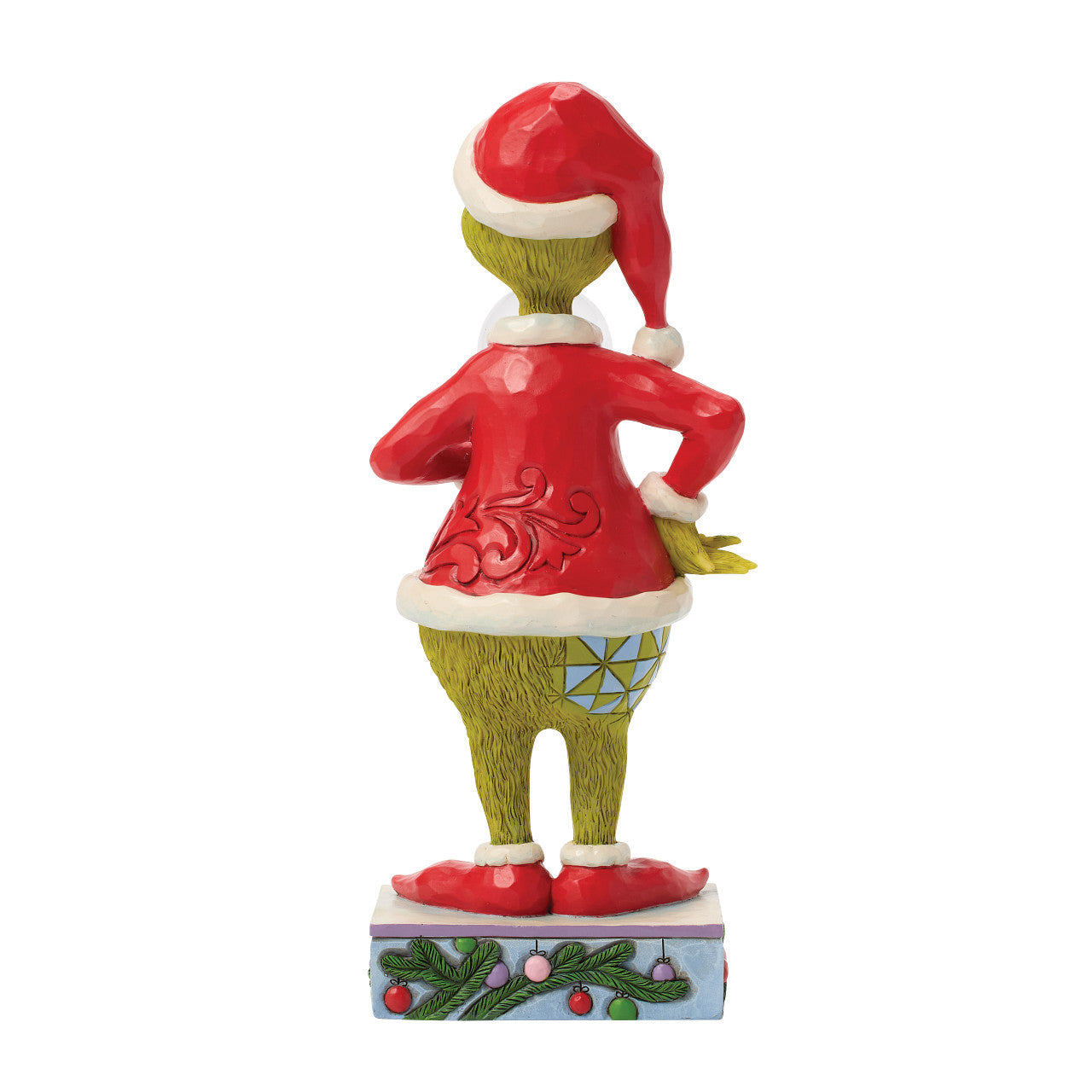 Grinch Holding Snow Globe Dome with Max Inside