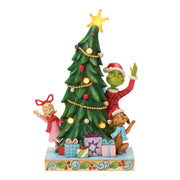 Grinch, Cindy, Max Peeking from Behind the Tree