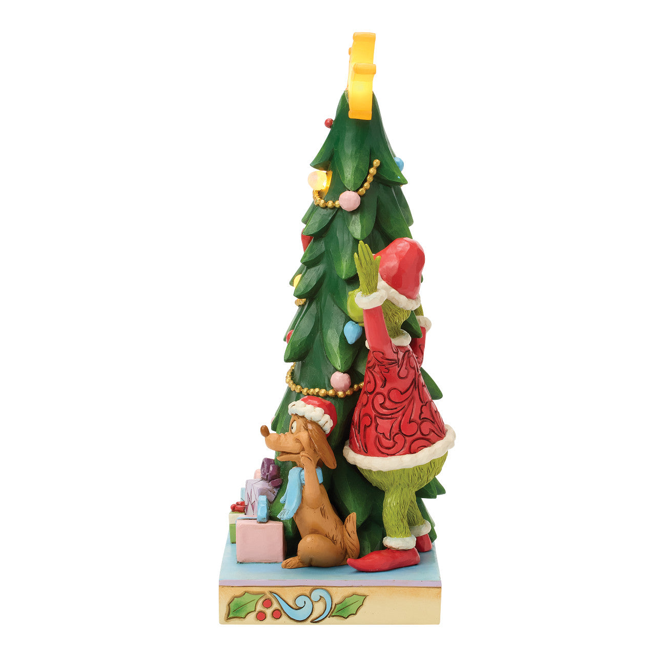 Grinch, Cindy, Max Peeking from Behind the Tree