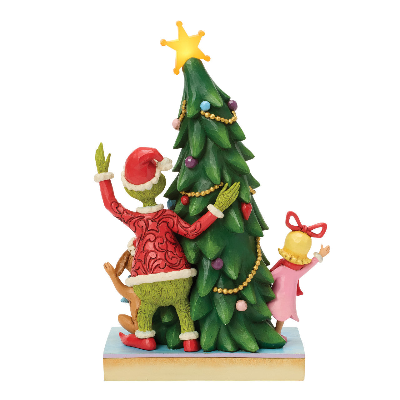 Grinch, Cindy, Max Peeking from Behind the Tree