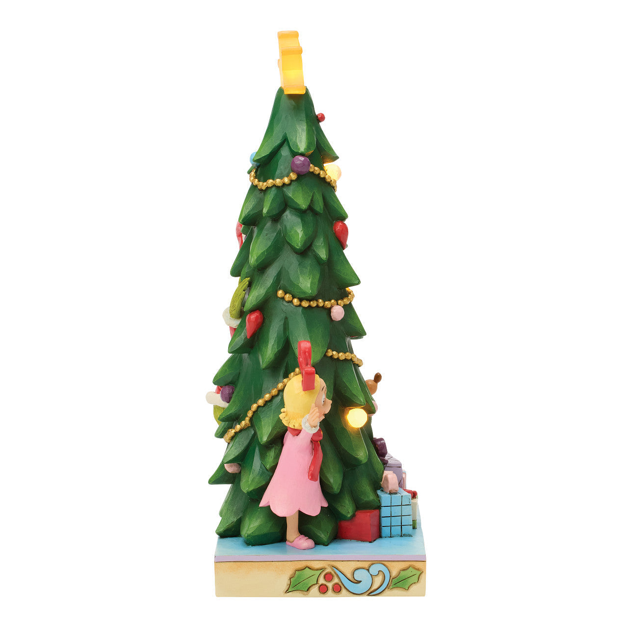 Grinch, Cindy, Max Peeking from Behind the Tree