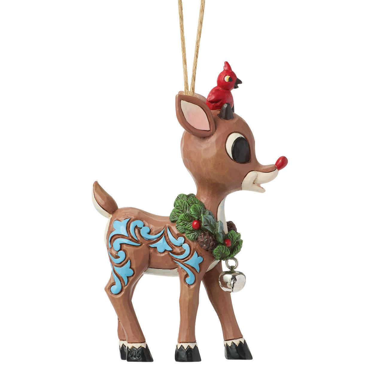 Rudolph with Wreath Around Neck Ornament