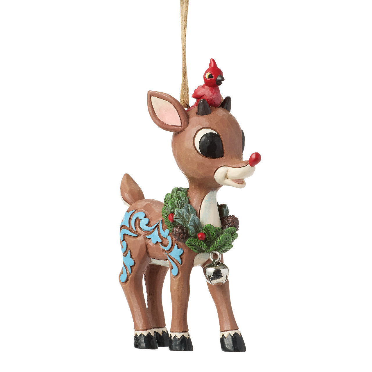 Rudolph with Wreath Around Neck Ornament