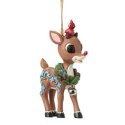 Rudolph with Wreath Around Neck Ornament