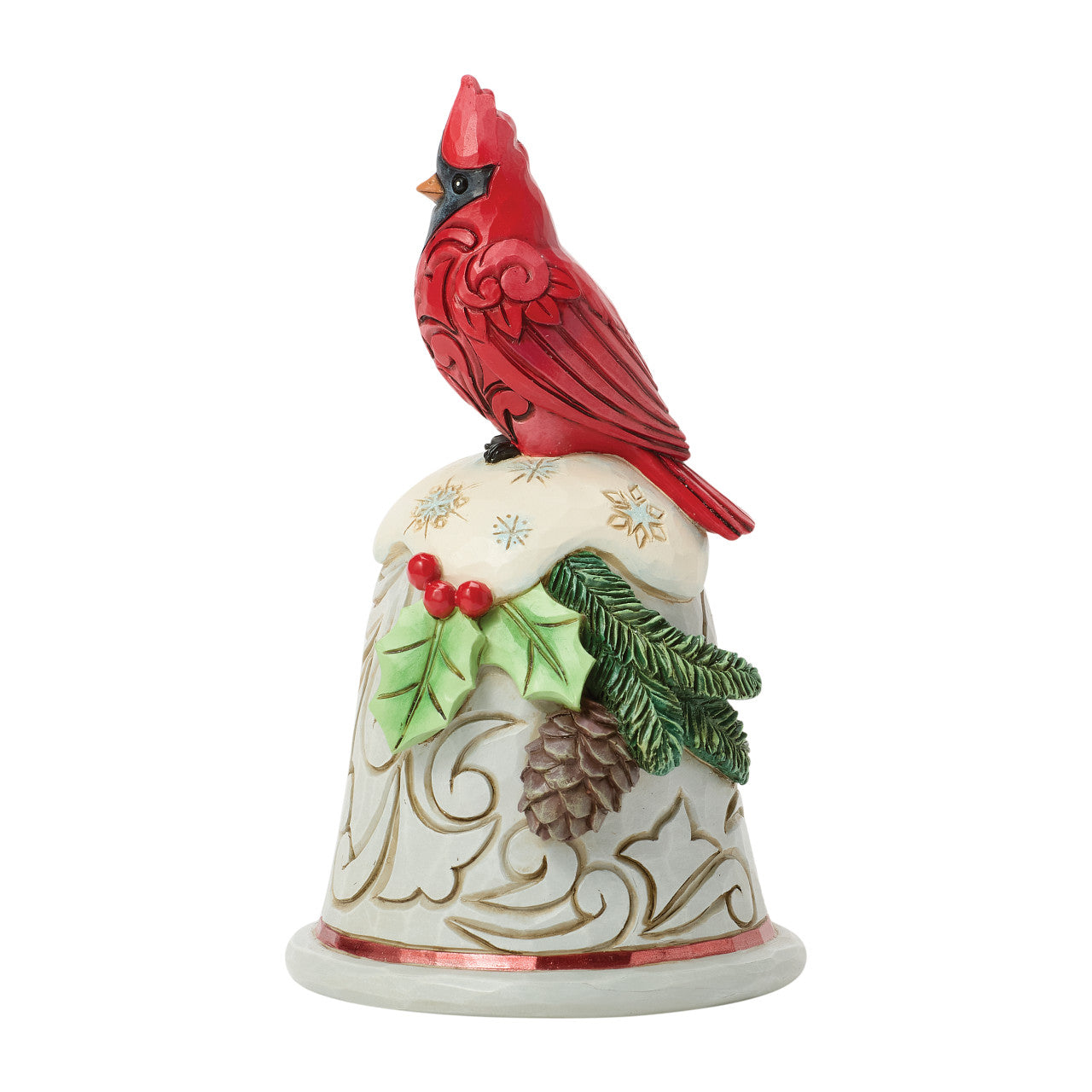 Sounds of the Holidays Cardinal Perched on Bell Pint Sized