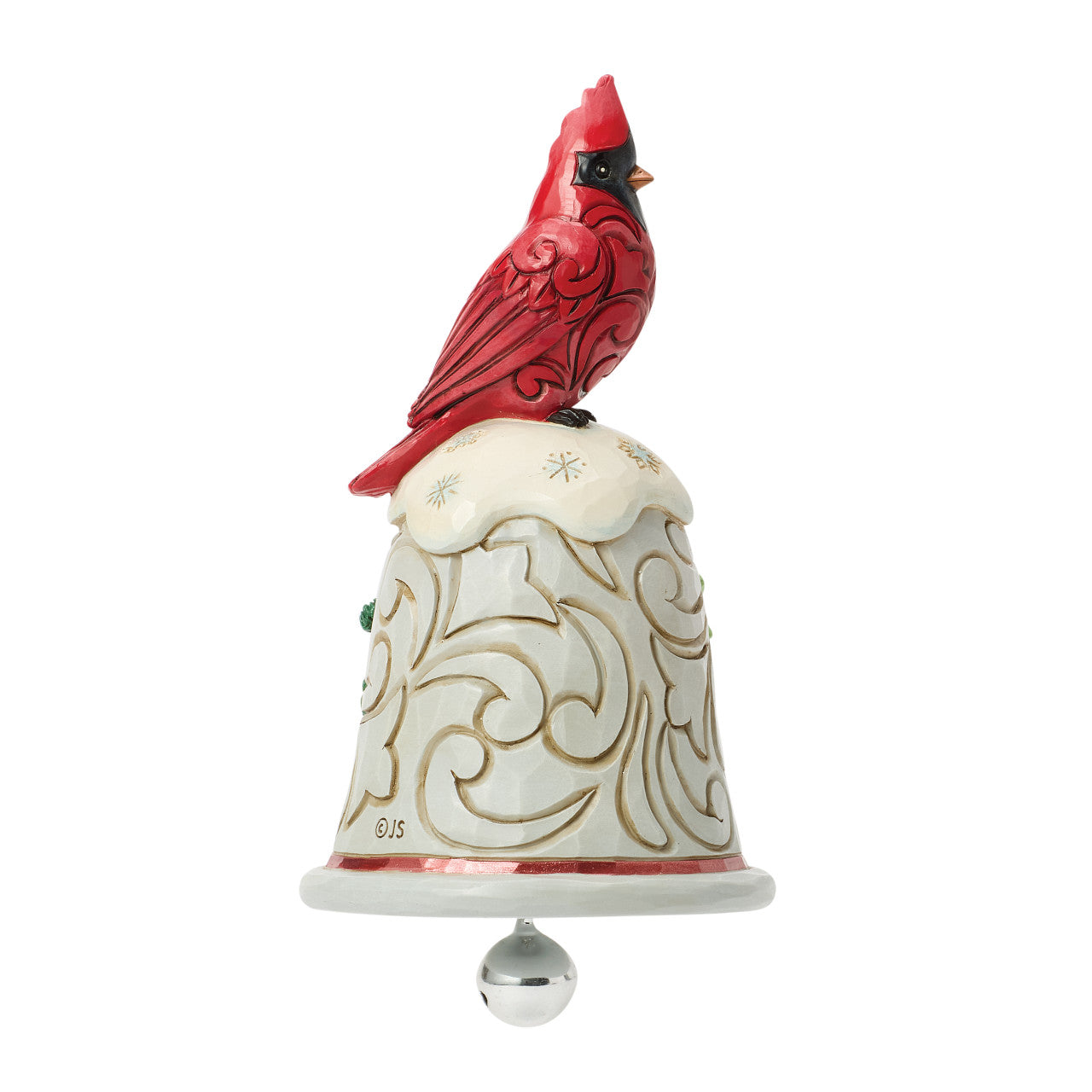 Sounds of the Holidays Cardinal Perched on Bell Pint Sized