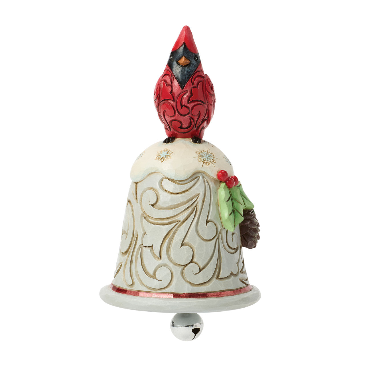 Sounds of the Holidays Cardinal Perched on Bell Pint Sized