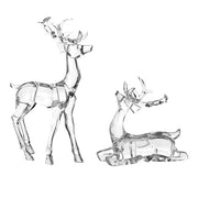 Clear Crystal Reindeer 12" Set of 2