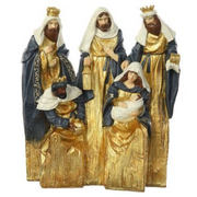 Gilded Nativity Piece 9.4 x 3.3 x 8.4"