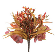 Orange Mix Berry & Pinecone with Mixed Foliage Bush 14"