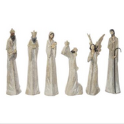 Gold & Grey Nativity 14.25" Set of 6