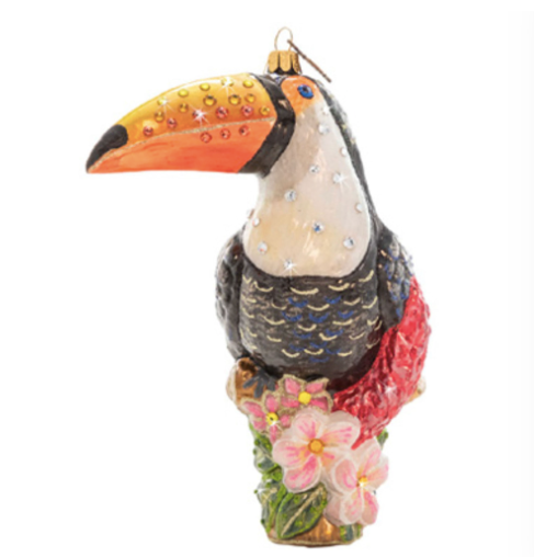 Toucan Glass Ornament