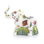 Floral Elephant Glass Ornament