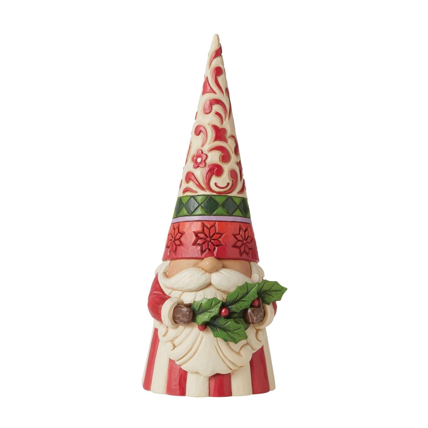 Holly Jolly Gnome Tall Christmas Gnome with Holly