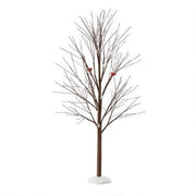 Brown Tree With Snow & Birds