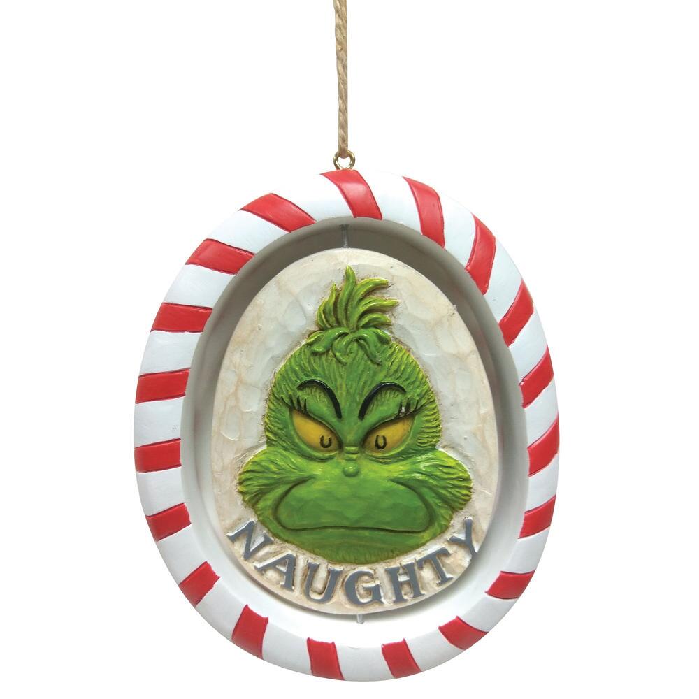 Naughty or Nice Grinch Rotating Ornament