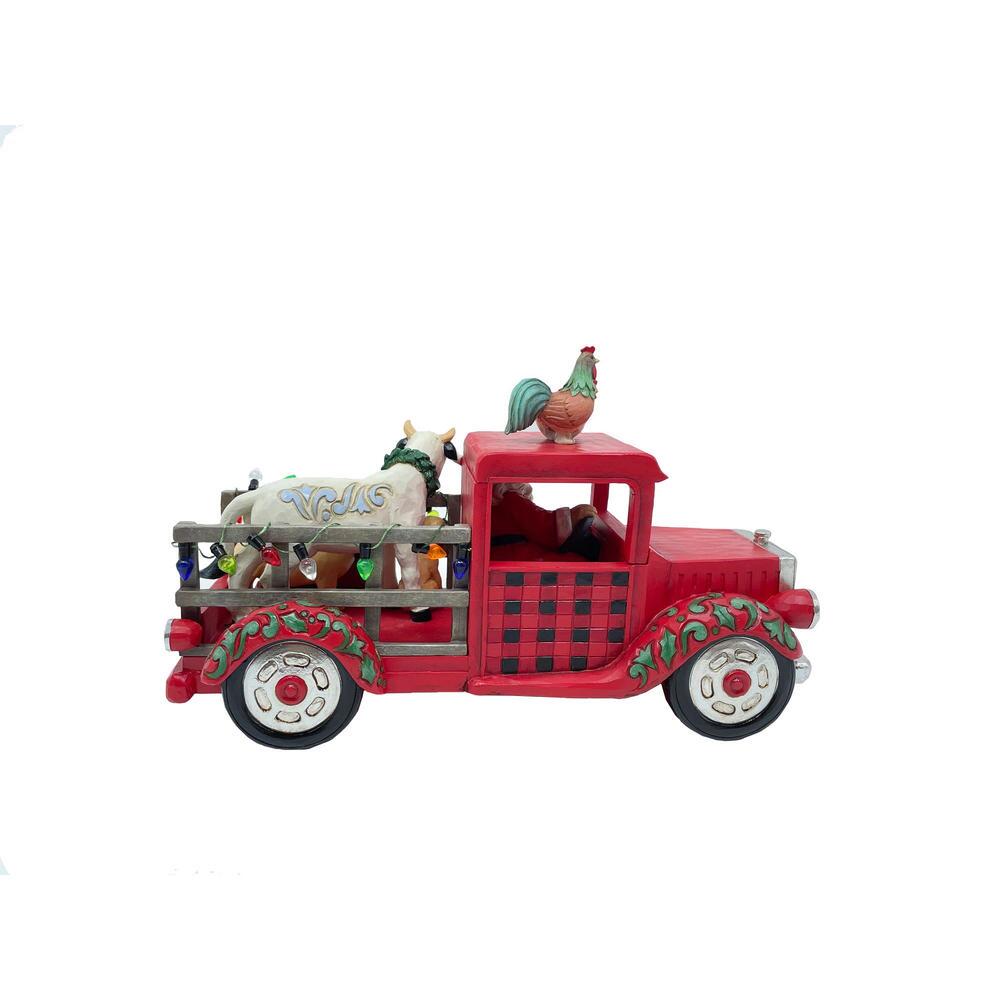 Country Christmas Cargo Santa Driving Truck
