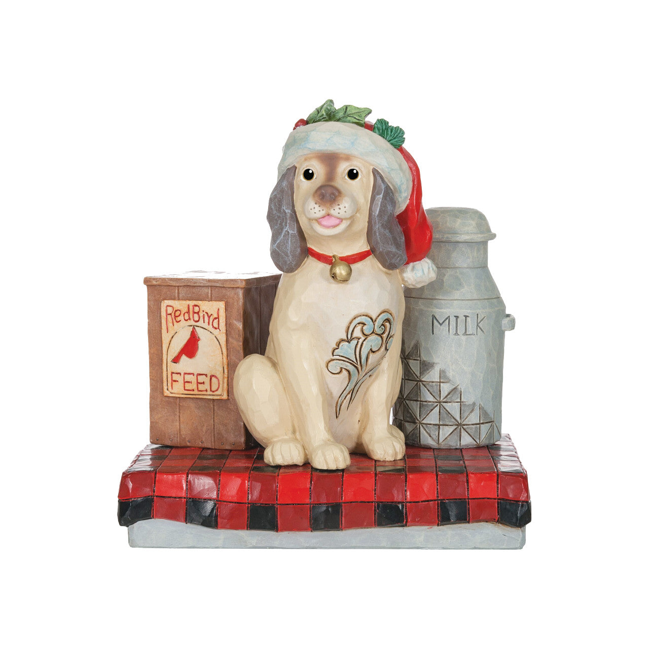 Festive Farmhouse Friend Country Dog with Milk Pail