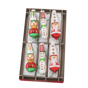 Holiday Splendor Decorated Figure Ornaments Set of 6 2.5"