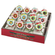 Festive Fete Decorated Reflector Rounds Set of 12 1.75"