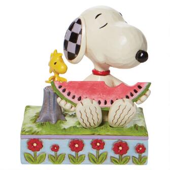 A Summer Snack Snoopy & Woodstock Sharing Watermelon