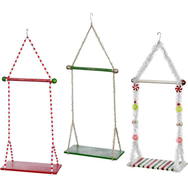 Swing for 3 Small or 2 Medium or 2 Large Fairies or Elves Medium 13 x 24" Set of 3