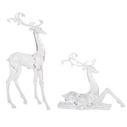 Clear Acrylic Deer Figurines 10.75" Set of 2