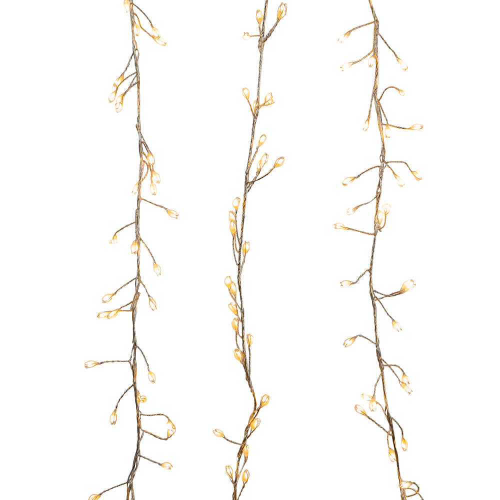 Warm White and Multi Colored LED Dual Color with Silver Wire Cluster Garland 9.8' 300 Light