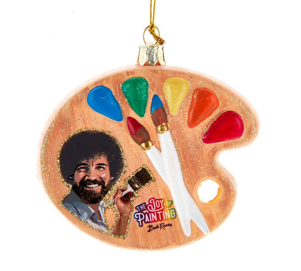 Bob Ross Color Palette Glass Ornament 3.5"