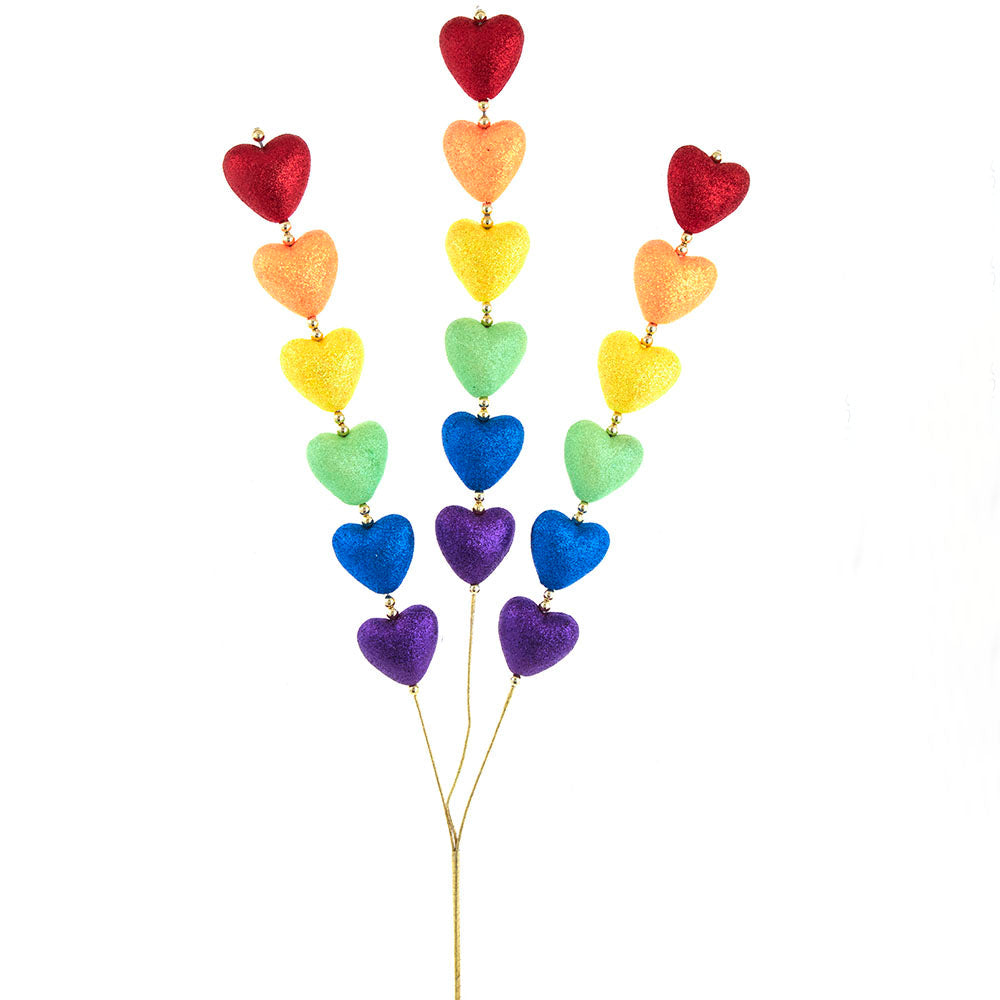Gilttered Rainbow Heart Spray 29.5"
