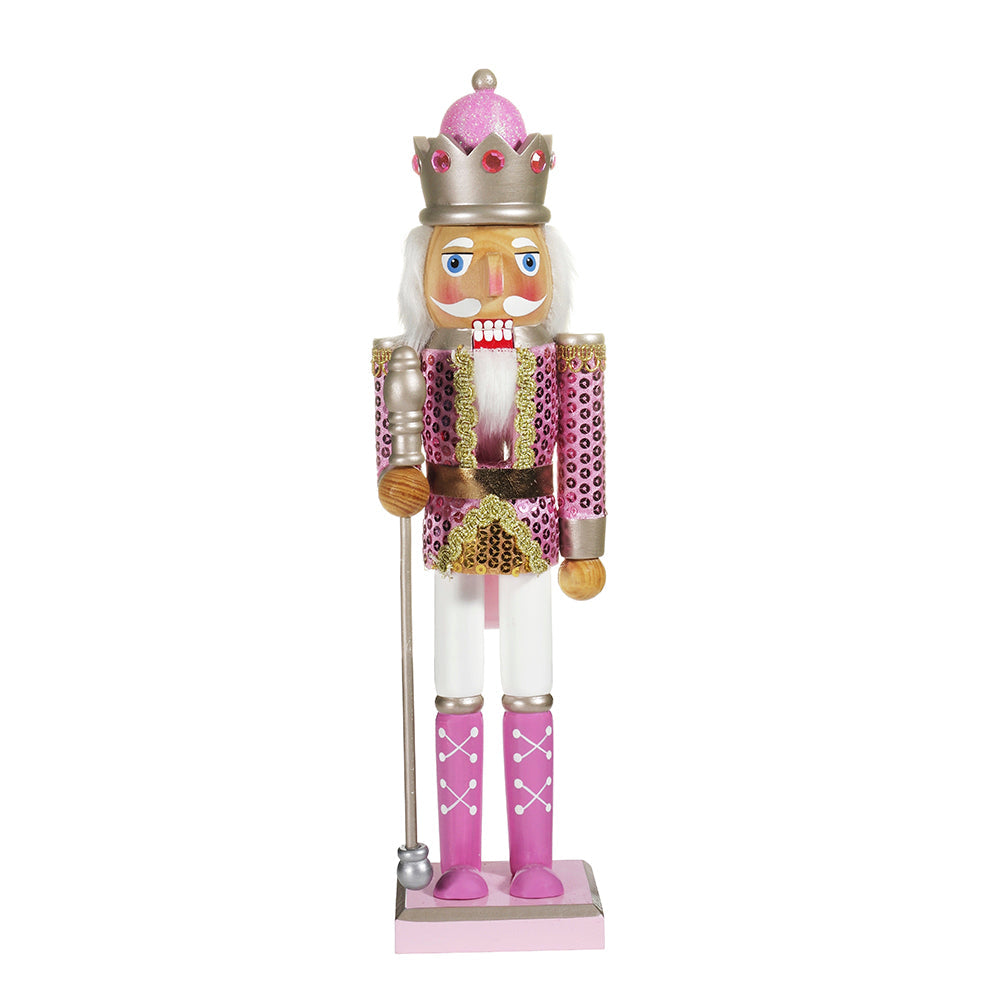 Pink Wooden Nutcracker 15"