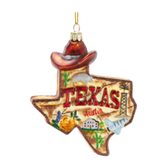 Texas Glass Ornament 4.875"