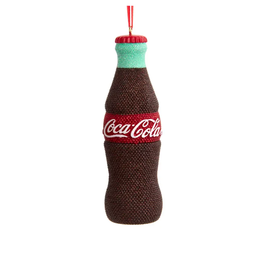 Beaded Coca-Cola Bottle Ornament 4.5"