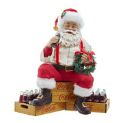 Coca-Cola Santa Sitting on Crates 9"