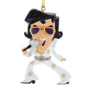 Cartoon Elvis In White Jumpsuit 3.5"