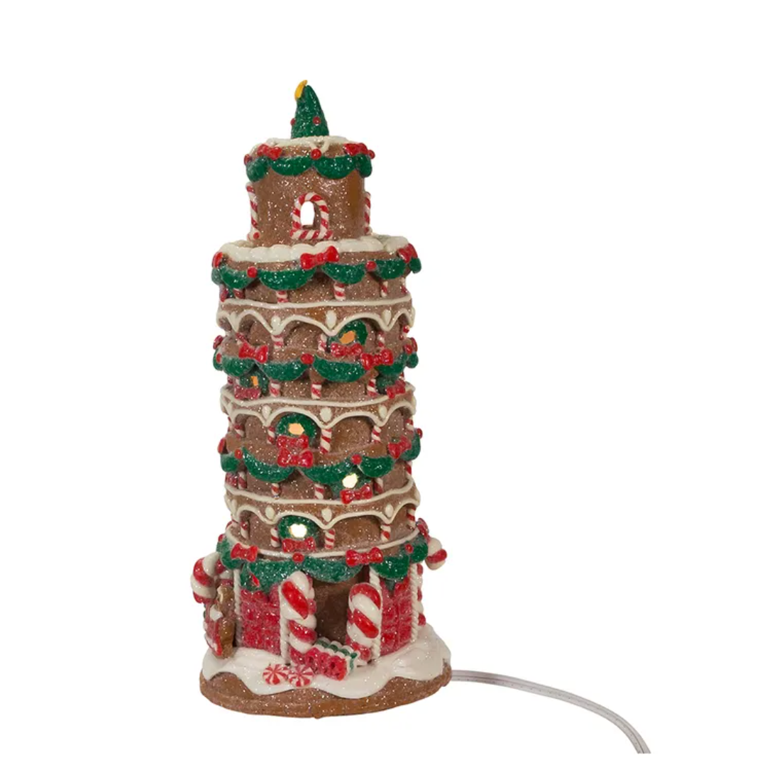 Gingerbread Leaning Tower of Pisa 10"