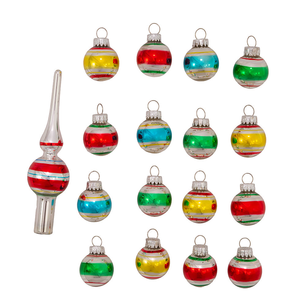 Early Years Ball Ornaments & Tree Topper 30mm & 5" Set of 17